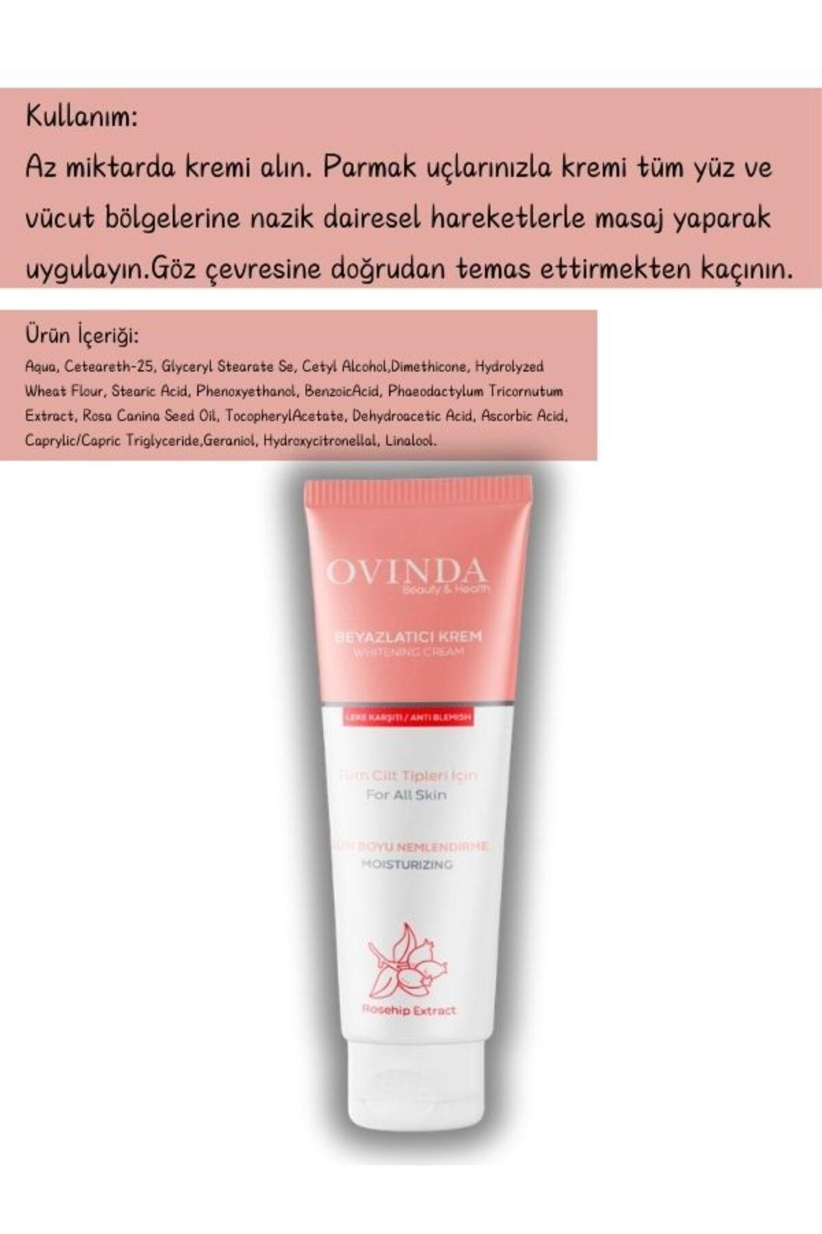 Ovinda Yüz Ve Vücut İçin Beyazlatıcı & Leke Karşıtı Cilt Kremi (Vitamin 