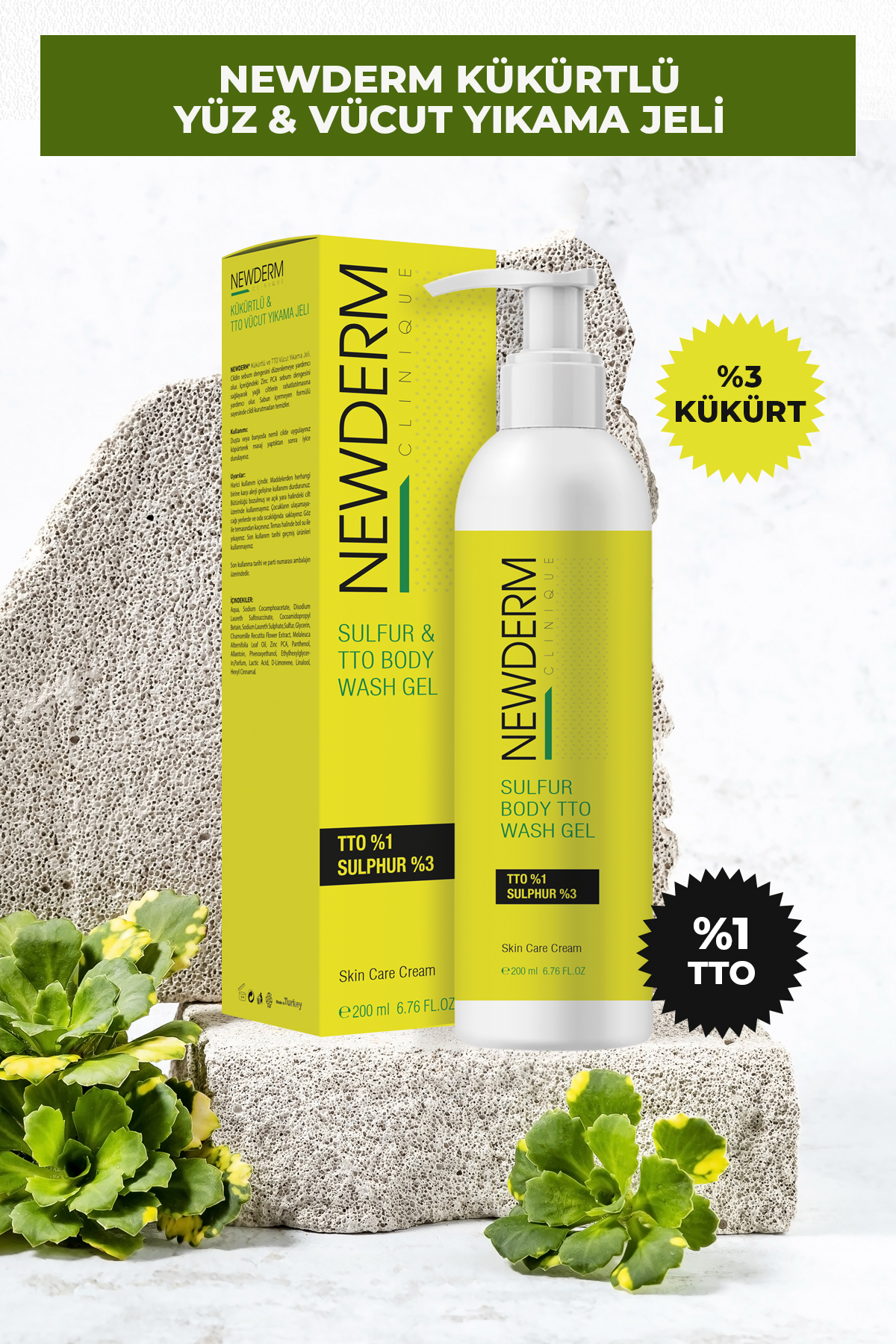Newderm Yüz Ve Vücut Yıkama Sulfur 200Ml.