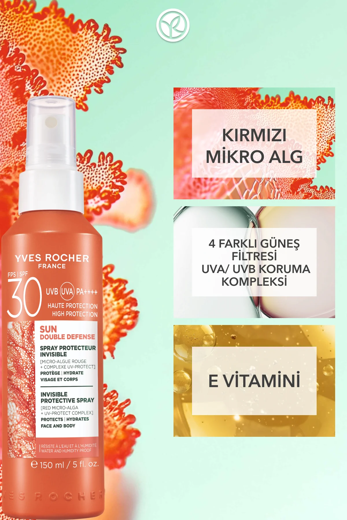 Yüz &Vücut Güneş Spreyi - SPF 30 / Sun Double Defense - Kırmızı M