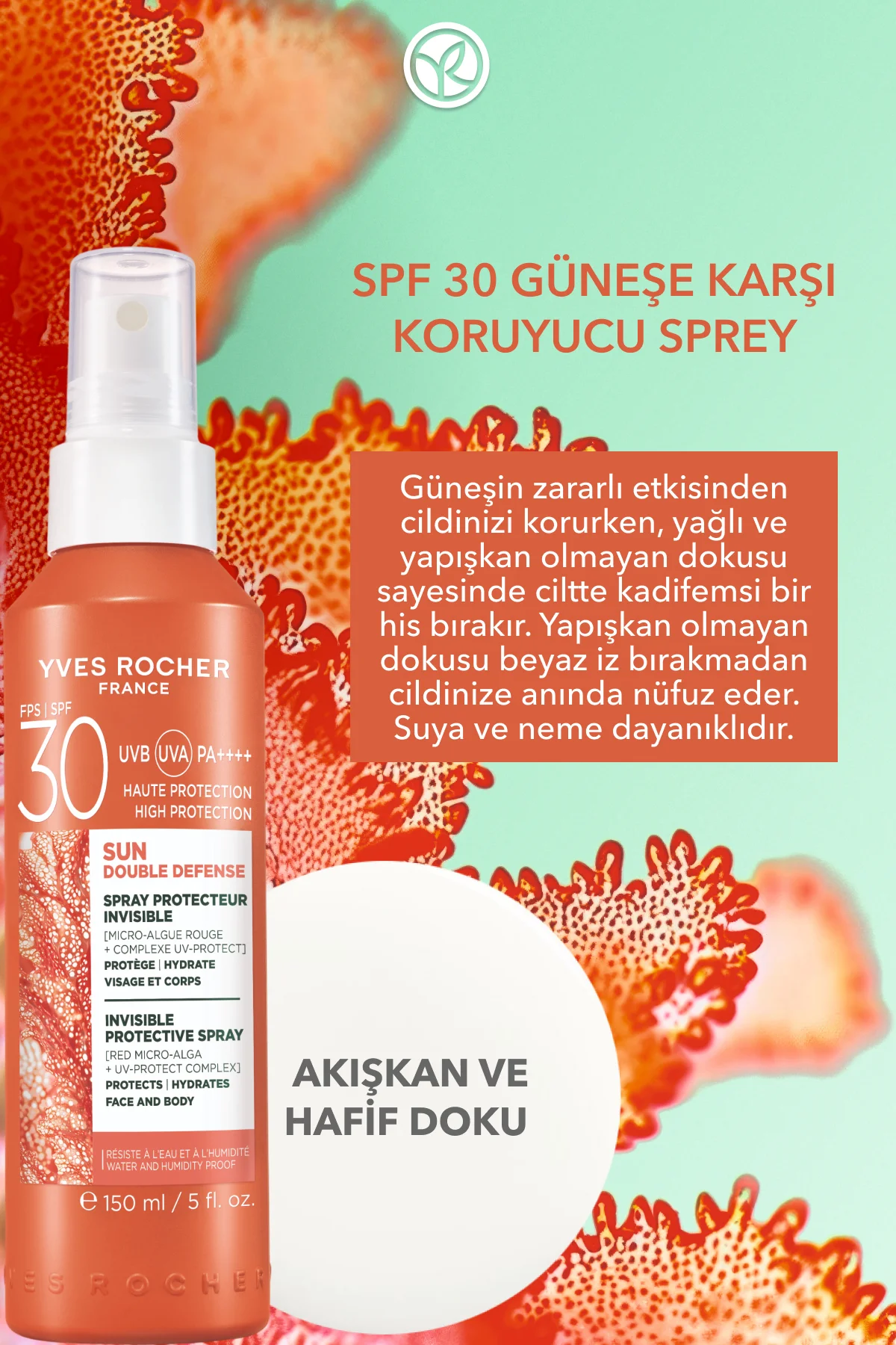 Yüz &Vücut Güneş Spreyi - SPF 30 / Sun Double Defense - Kırmızı M