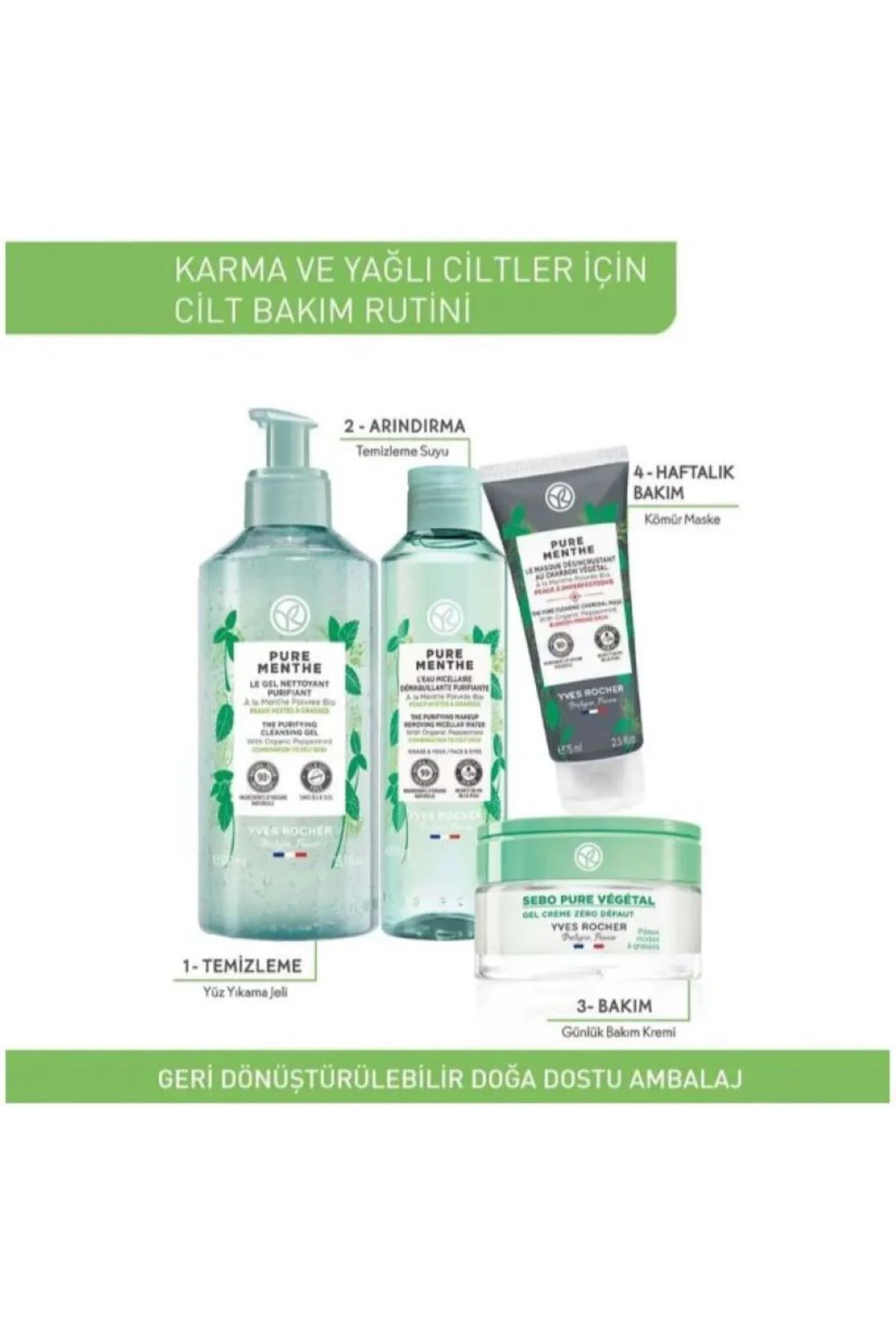 Yüz Yıkama Jeli - Karma ve Yağlı Cilt / Pure Menthe Gözenek Sıkıl