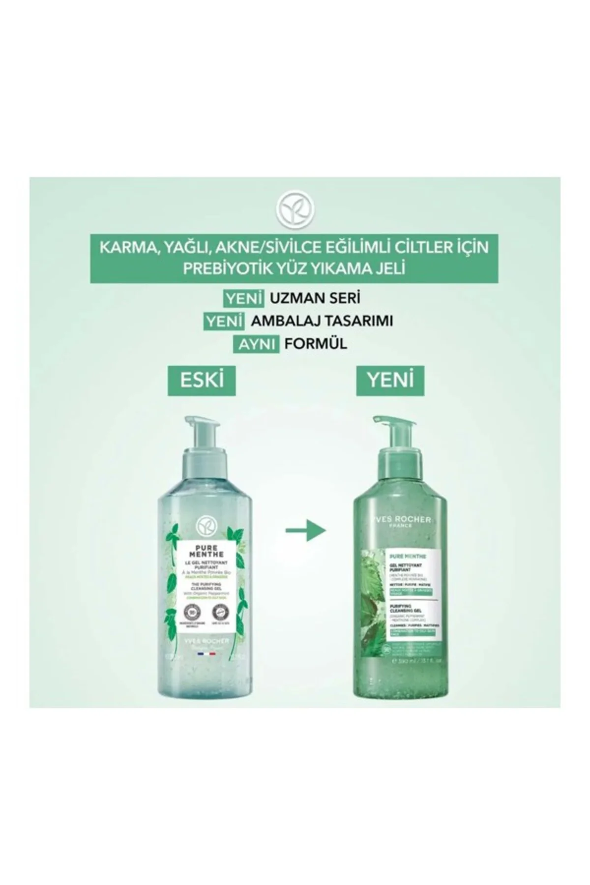 Yüz Yıkama Jeli - Karma ve Yağlı Cilt / Pure Menthe Gözenek Sıkıl