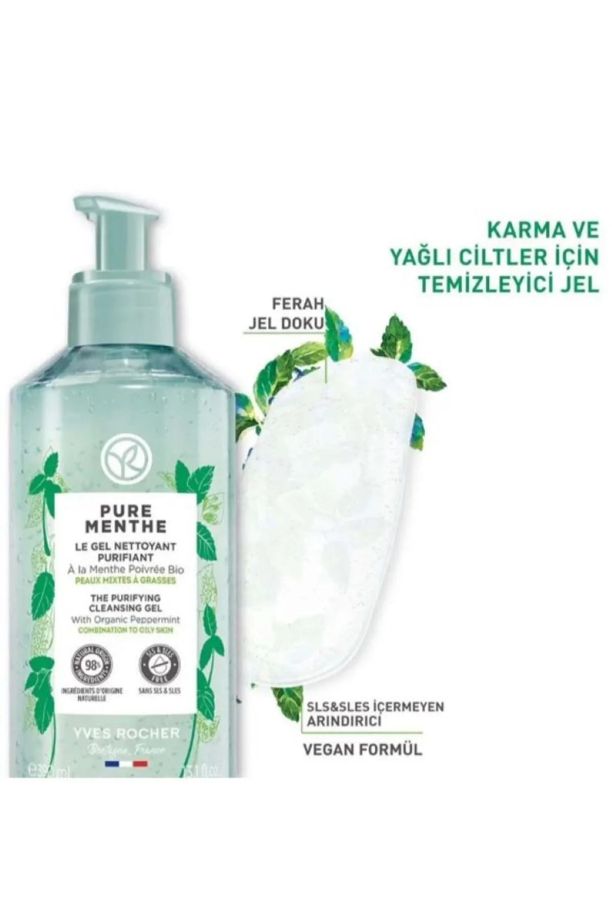 Yüz Yıkama Jeli - Karma ve Yağlı Cilt / Pure Menthe Gözenek Sıkıl