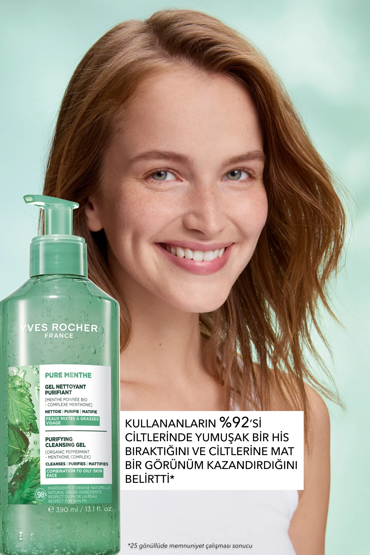 Yüz Yıkama Jeli-Karma,Yağlı,Sivilce Eğilimli Cilt-Pure Menthe Arı