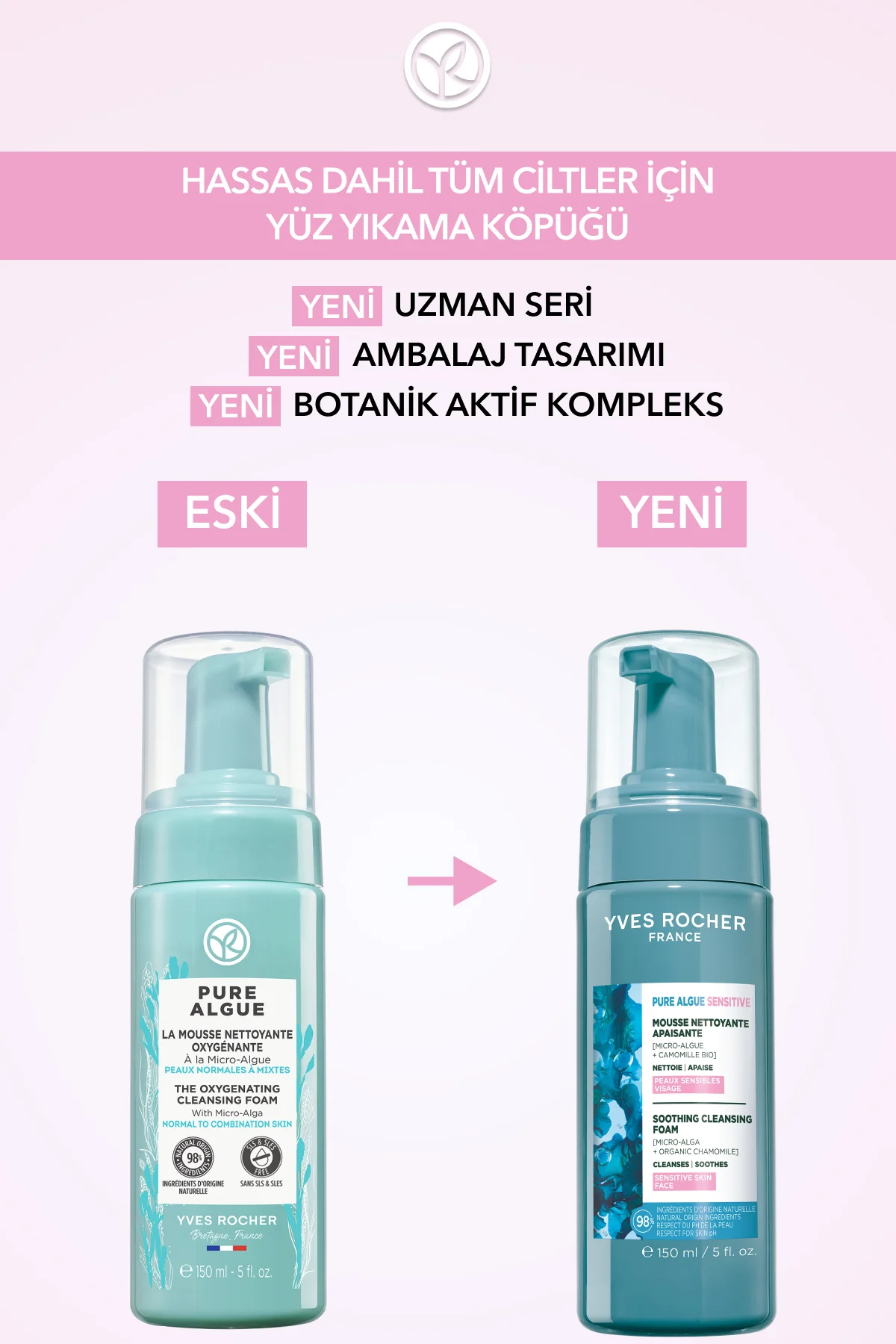 Yüz Yıkama Köpüğü-Hassas Cilt-Pure Algue Sensitive Yatıştırıcı Bo