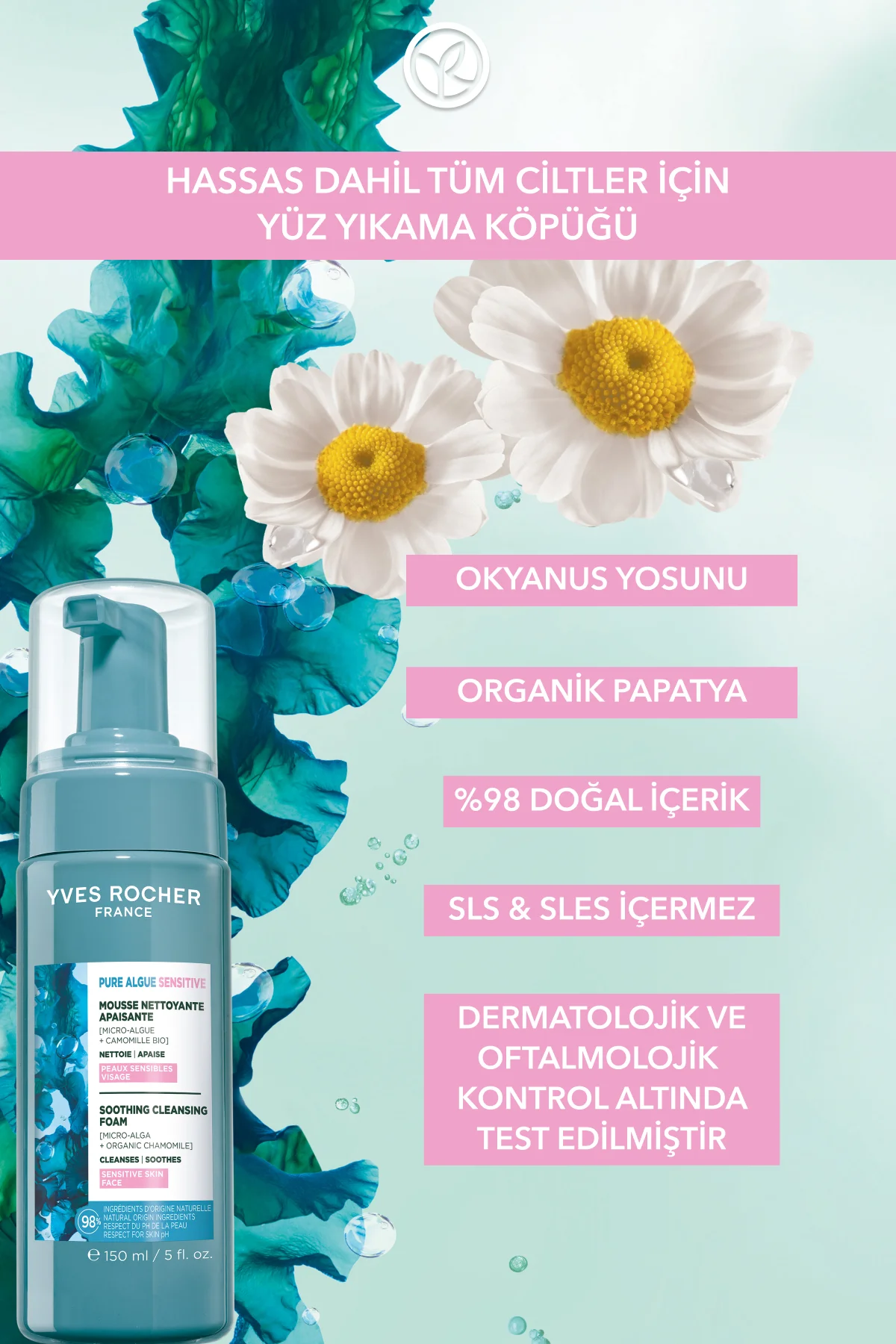 Yüz Yıkama Köpüğü-Hassas Cilt-Pure Algue Sensitive Yatıştırıcı Bo