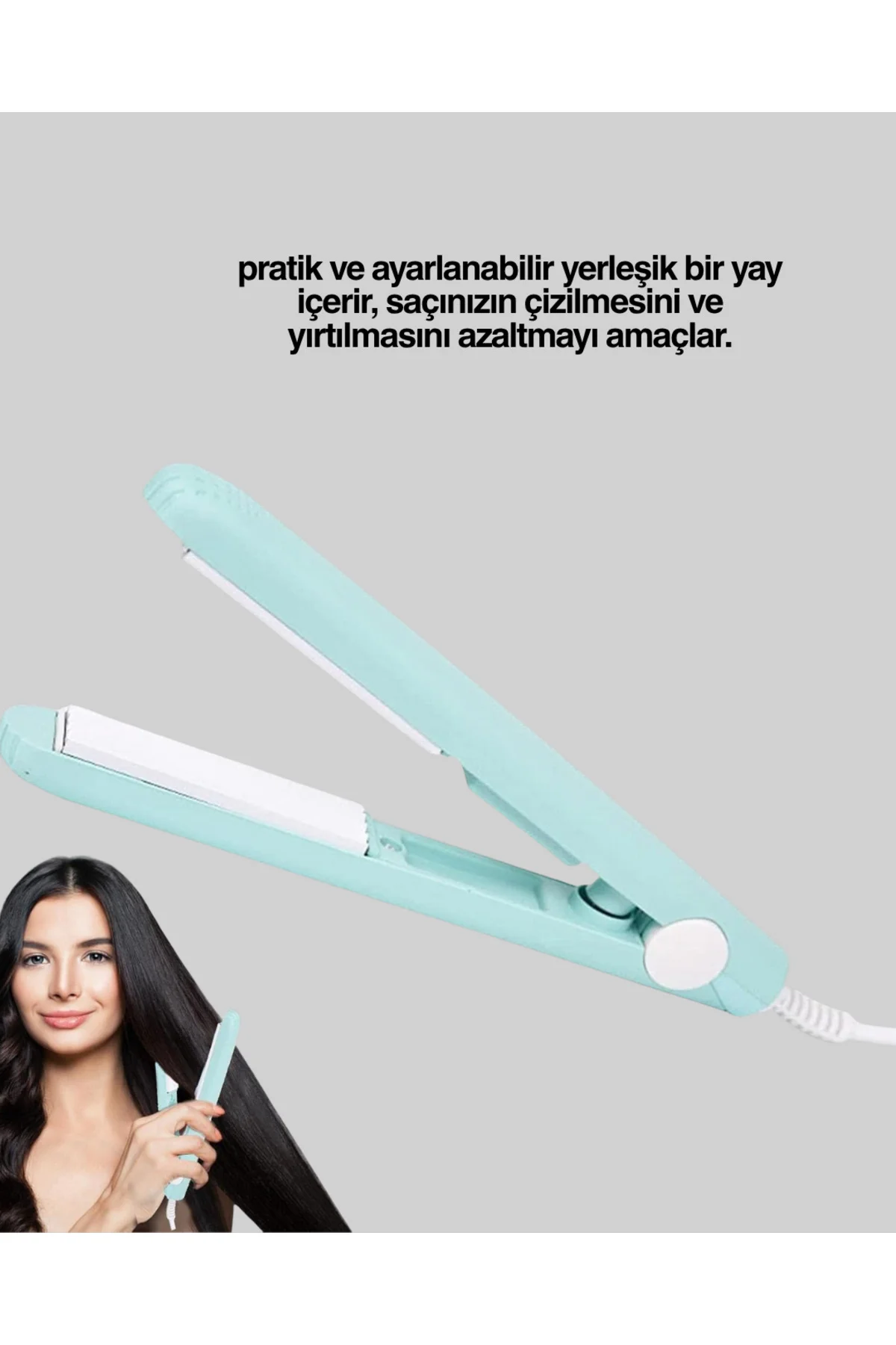 Yüzer Plakalı Kompakt Bukle Maşası – Elastik Tutuculu, Saç Dostu 