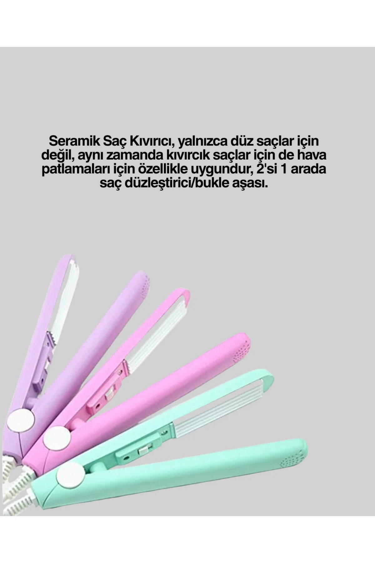 Yüzer Plakalı Kompakt Bukle Maşası – Elastik Tutuculu, Saç Dostu 