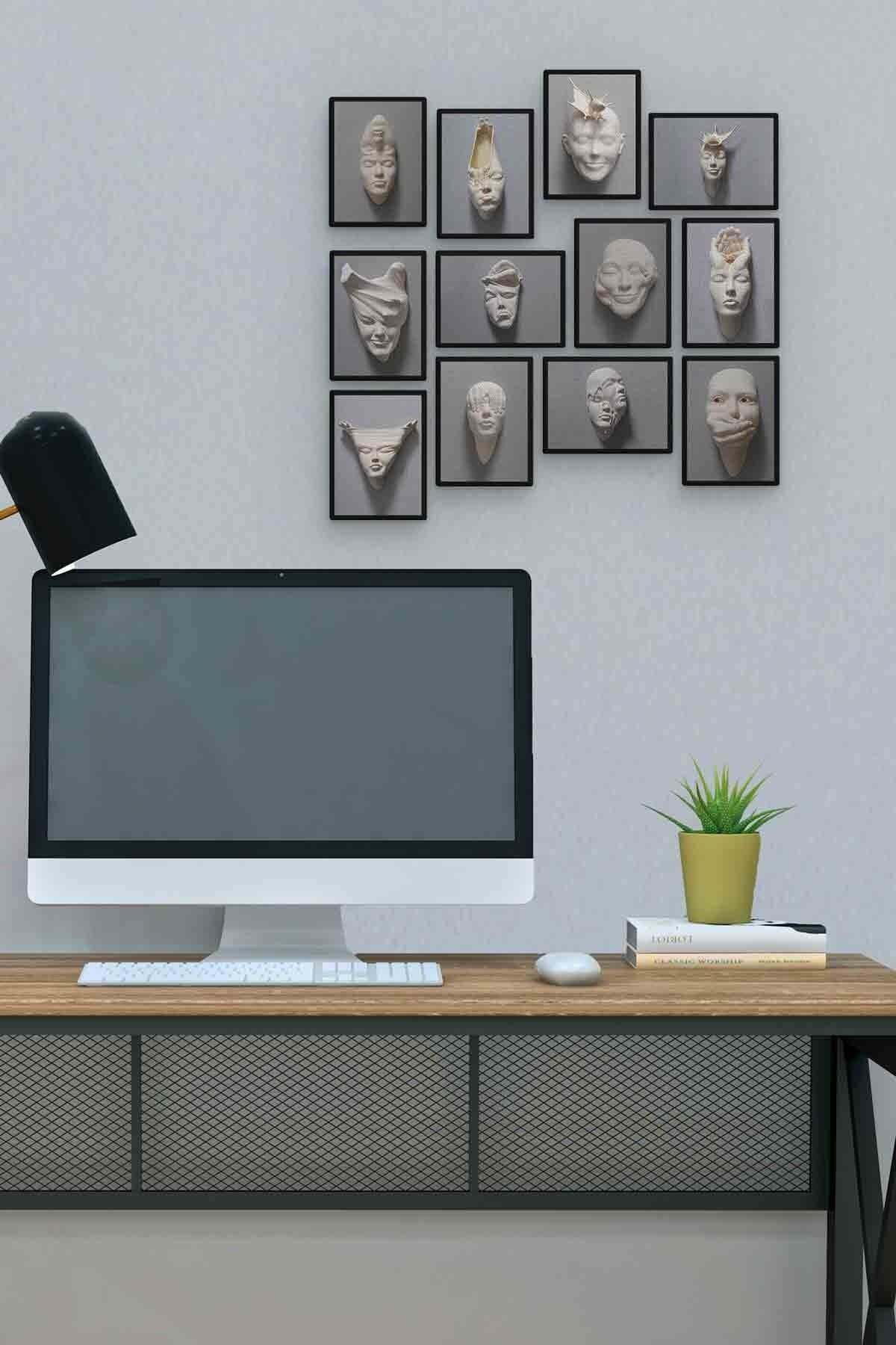 Yüzler 12 Parça Mdf (ahşap) Tablo Ofis Boyu 