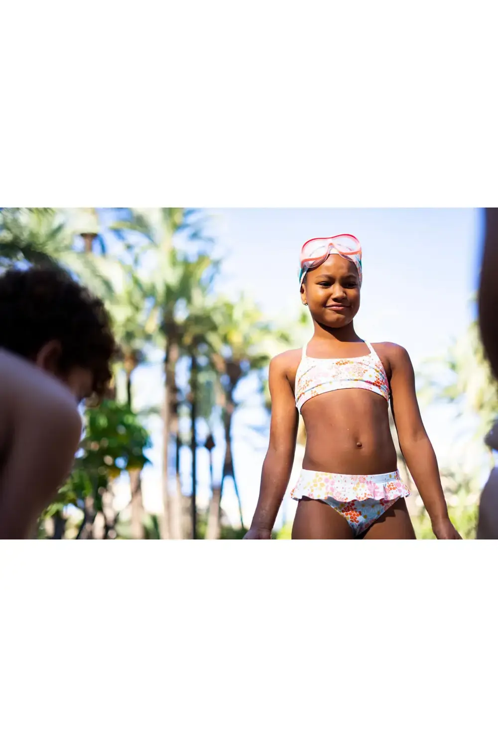 Yüzücü Bonesi - Baskılı Kumaş - S Beden - Pembe