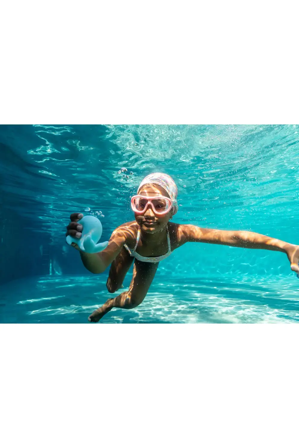 Yüzücü Bonesi - Baskılı Kumaş - S Beden - Pembe