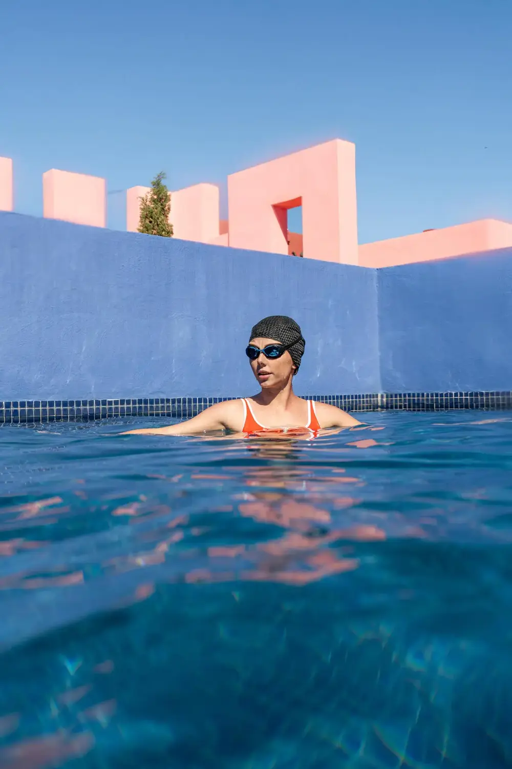 Yüzücü Gözlüğü - Standart Boy - Siyah/mavi - Şeffaf Camlar - Xbas