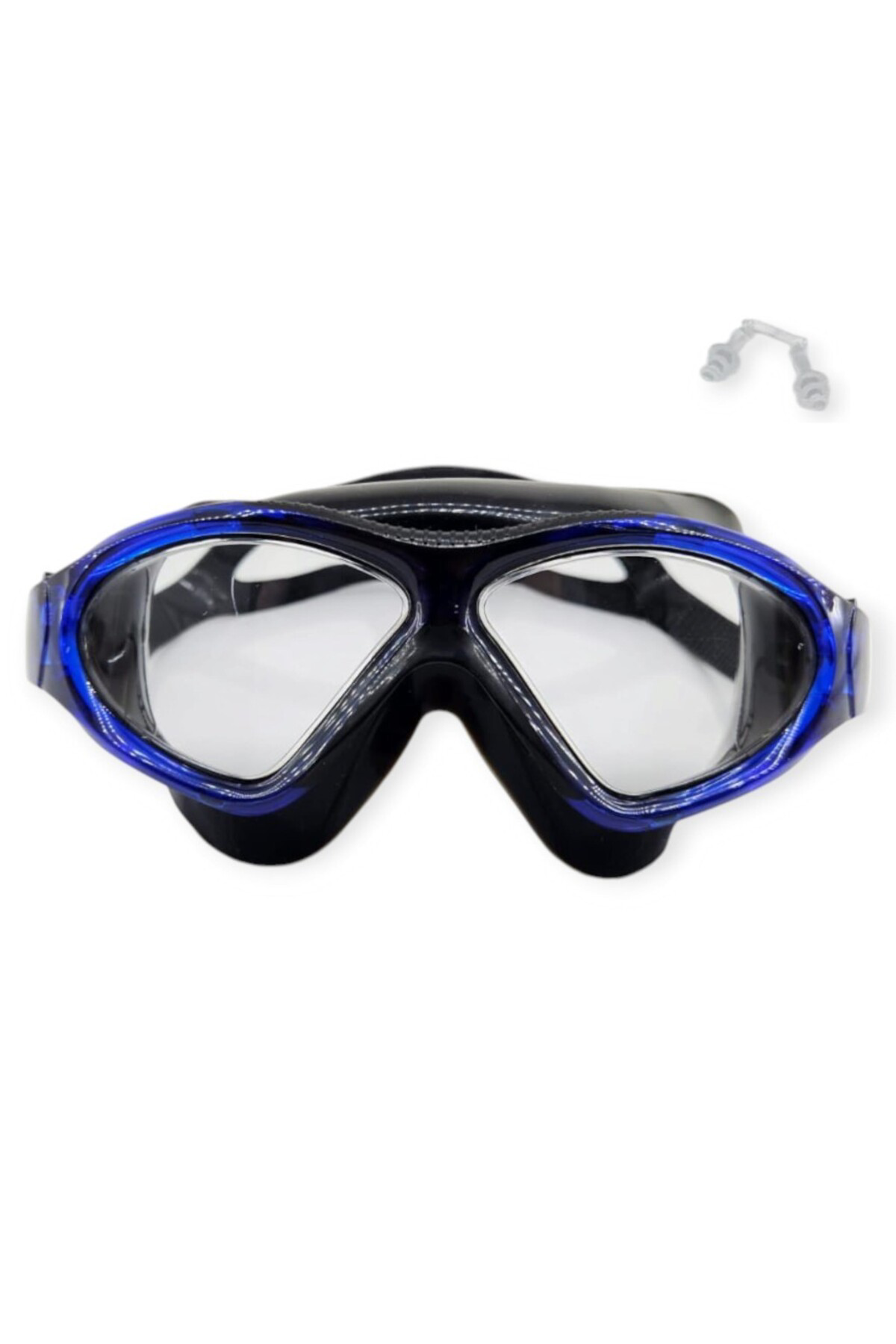 Butik Yüzücü Sörf Gözlüğü Kulaklık Hediyeli Siyah/Mavi - 8170