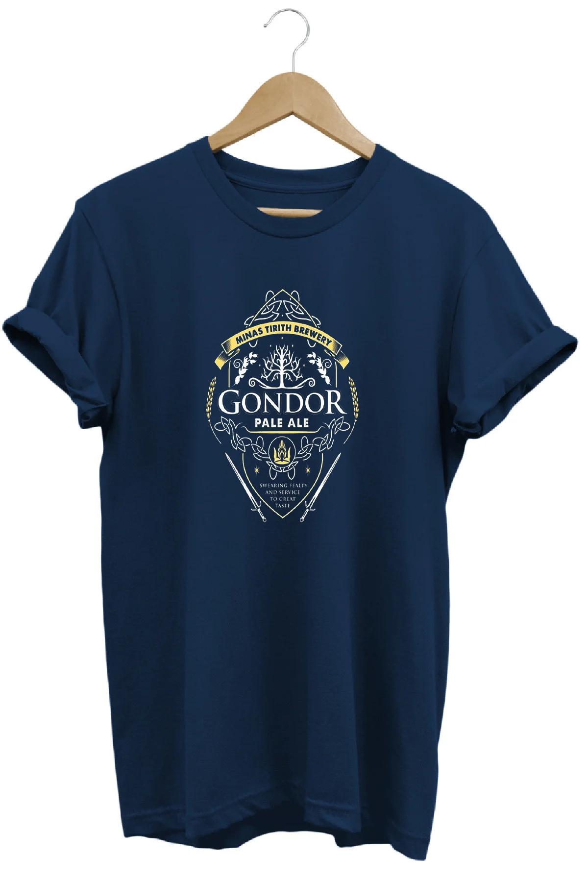 Yüzüklerin Efendisi Gondor Ale Baskılı %100 Pamuk Regular Fit Bisiklet Yaka T-shirt Yüzüklerin Efendisi Gondor Ale Baskılı %100 Pamuk Regular Fit Bisiklet Yaka T-shirt