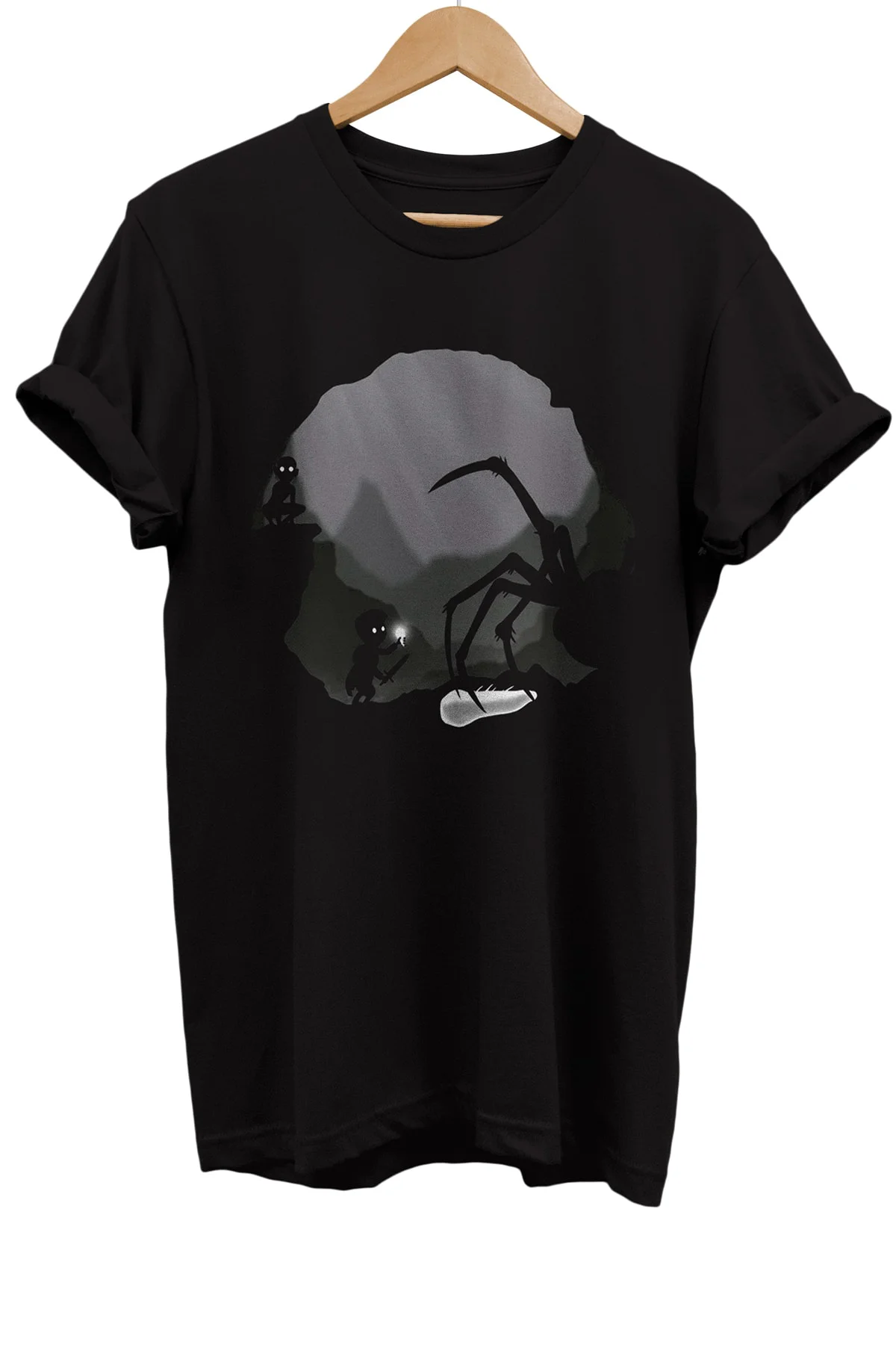 Yüzüklerin Efendisi Gollum Bilbo Baskılı %100 Pamuk Basic T-shirt