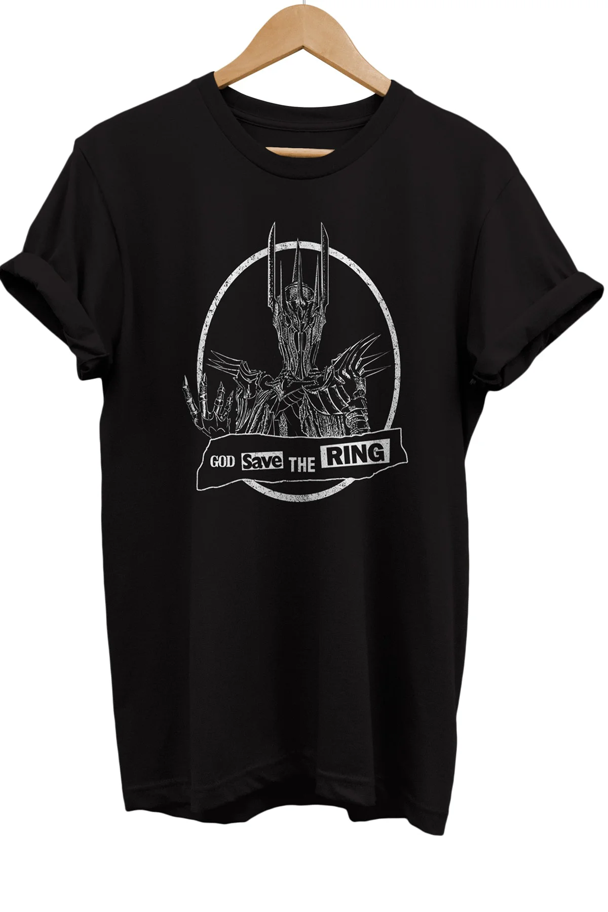 Yüzüklerin Efendisi Sauron Baskılı %100 Pamuk Basic T-shirt Normal Beden Tişört