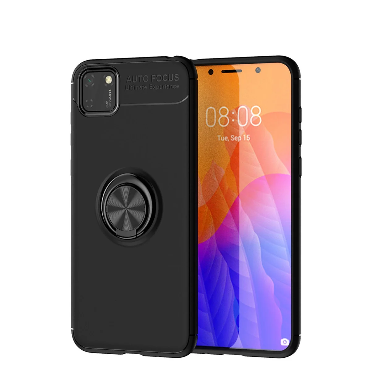 Yüzüklü Silikon Kılıf - 360 Dönüşlü, Standlı ve Mıknatıslı Y5P Kılıfı