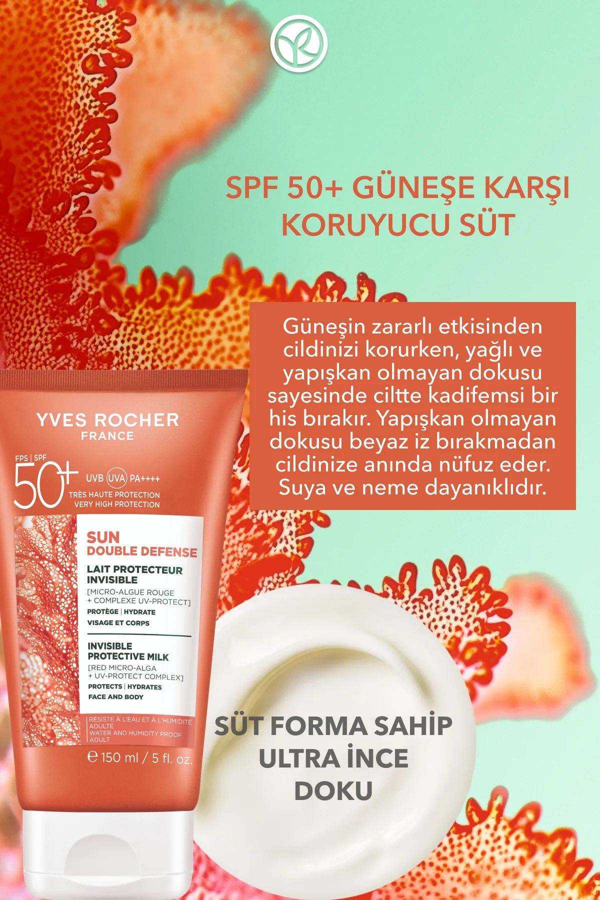 Yüz&Vücut Güneş Losyonu - SPF 50+ / Sun Double Defense - Kırmızı 