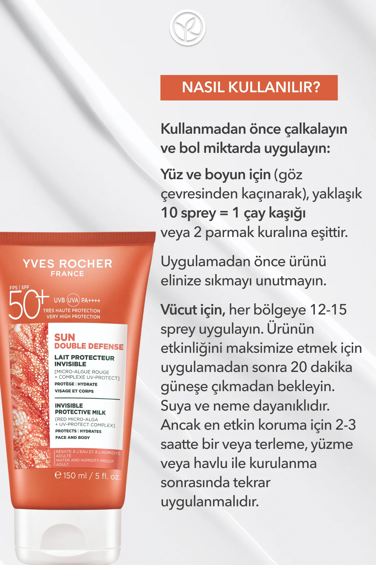 Yüz&Vücut Güneş Losyonu - SPF 50+ / Sun Double Defense - Kırmızı 