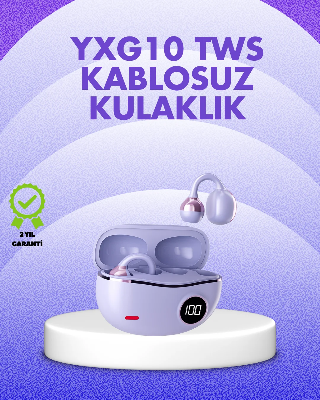 YXG10 Kablosuz Kulaklık – Bluetooth 5.4, Dokunmatik, LED Ekranlı 