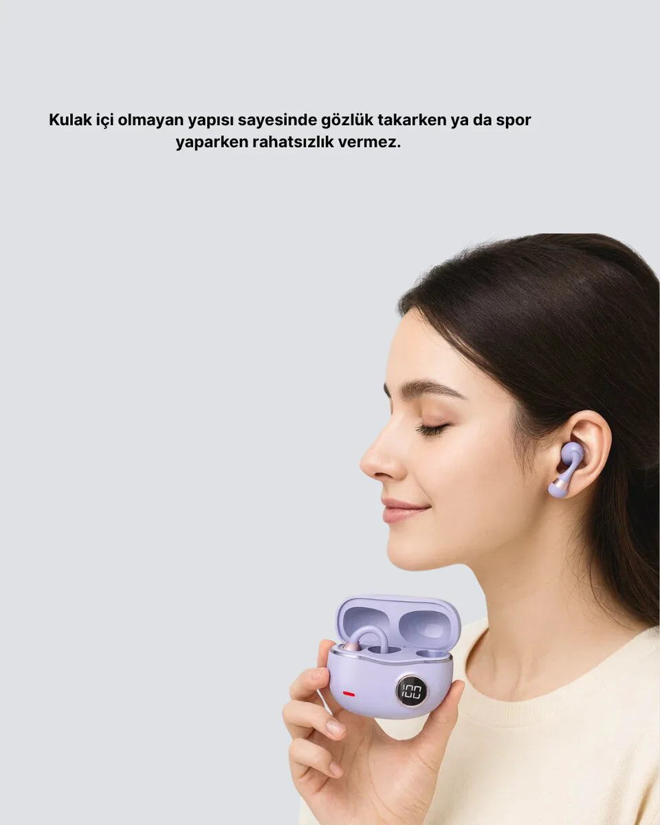 YXG10 Kulak Arkası Klipsli Bluetooth Kulaklık - Ergonomik Silikon Spor Kulaklığı