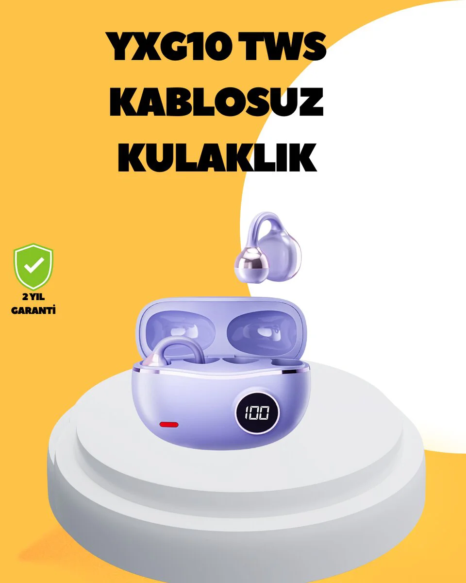 YXG10 TWS Kablosuz Kulaklık - Açık Kulak Tasarımı, APTX Ses Kalitesi ve 30 Saat Pil Ömrü
