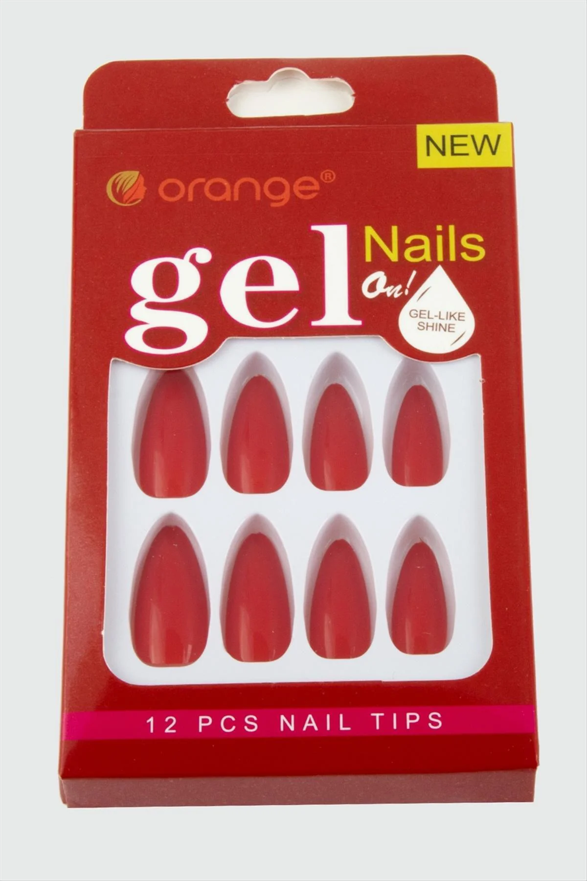 YZLAL Orange Yapıştırıcılı Jel (11614) Takma Tırnak-Kırmızı