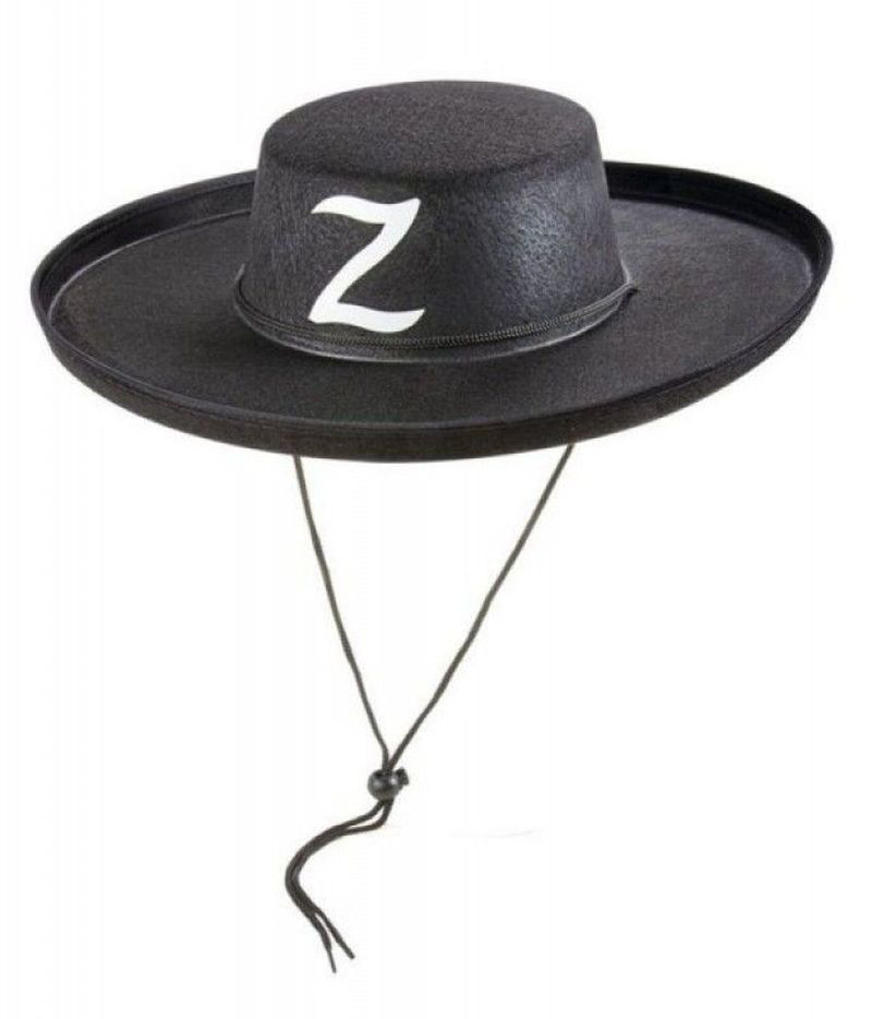 Z Logolu Yetişkin Boy Bağcıklı Zorro Şapkası Z Logolu Yetişkin Boy Bağcıklı Zorro Şapkası
