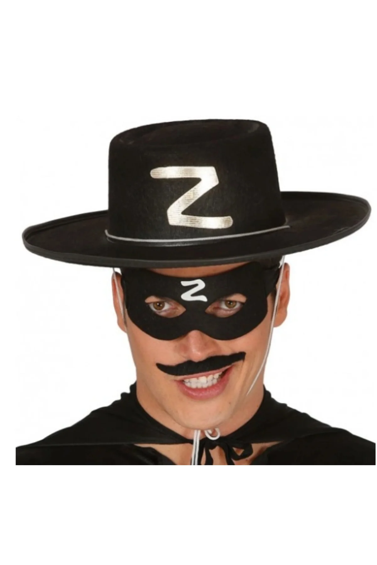 Z Logolu Yetişkin Zorro Şapkası Ve Zorro Maskesi Z Logolu Yetişkin Zorro Şapkası Ve Zorro Maskesi