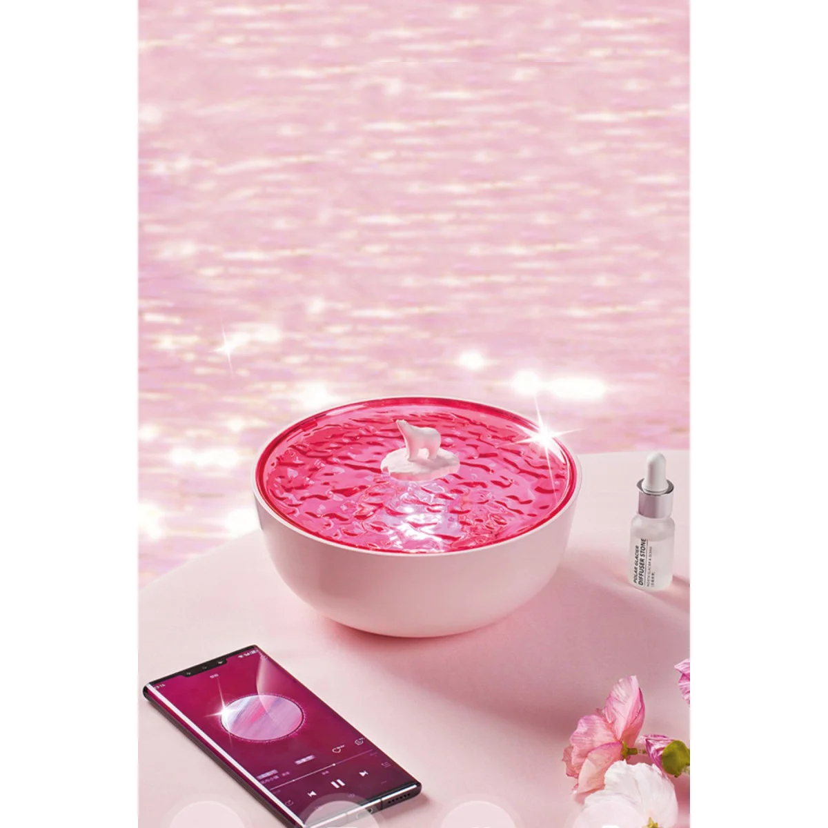 Z5 Arktik Okyanus Temalı BT Kablosuz Hoparlör - Pembe (Bluetooth 5.3 & Hareketli Işık)