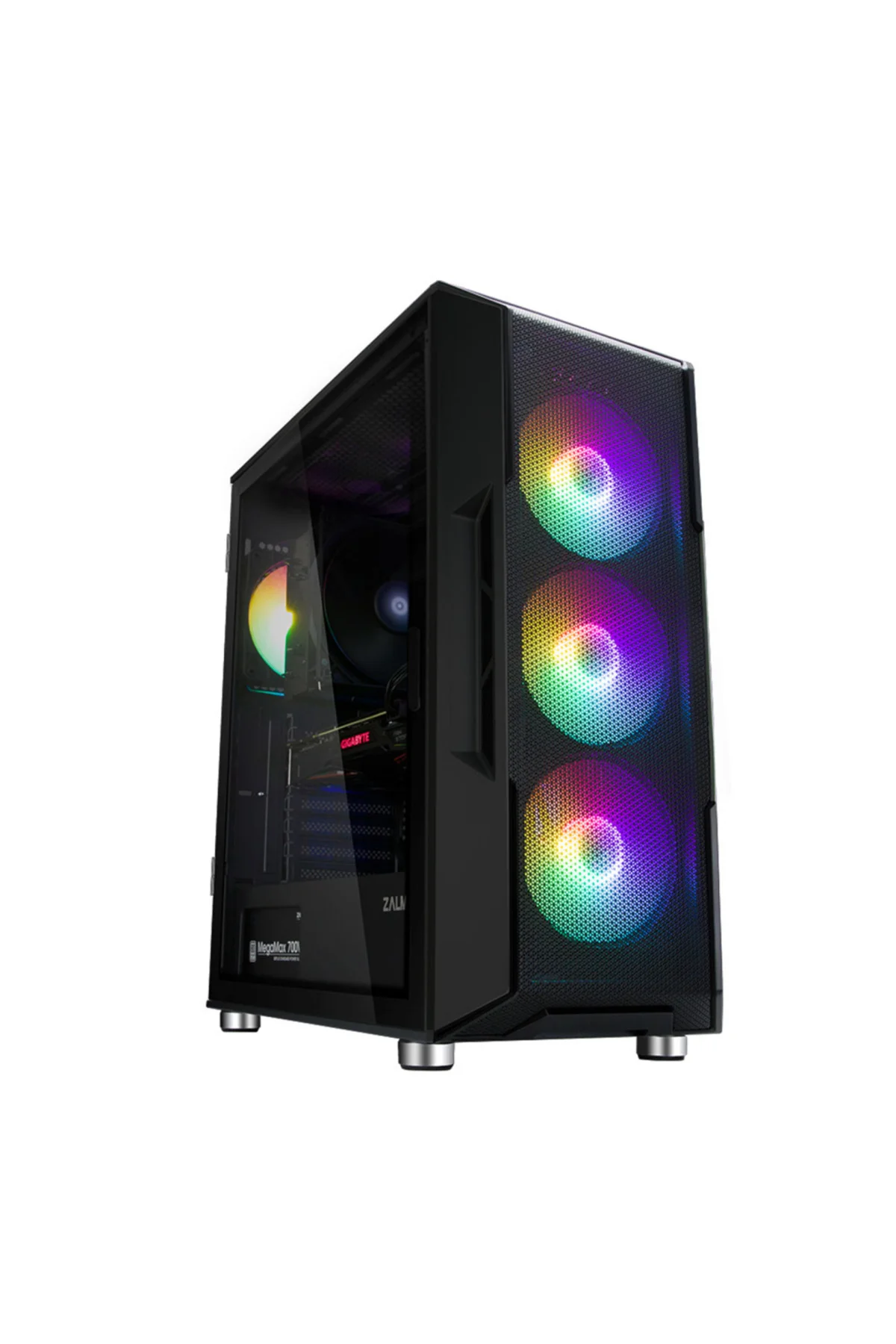 ZALMAN I3 NEO BLACK, MegaMax, 700W 80+, Mesh Panel, Tempered Glass, 4x120mm RGB Fan, ATX GAMING KASA