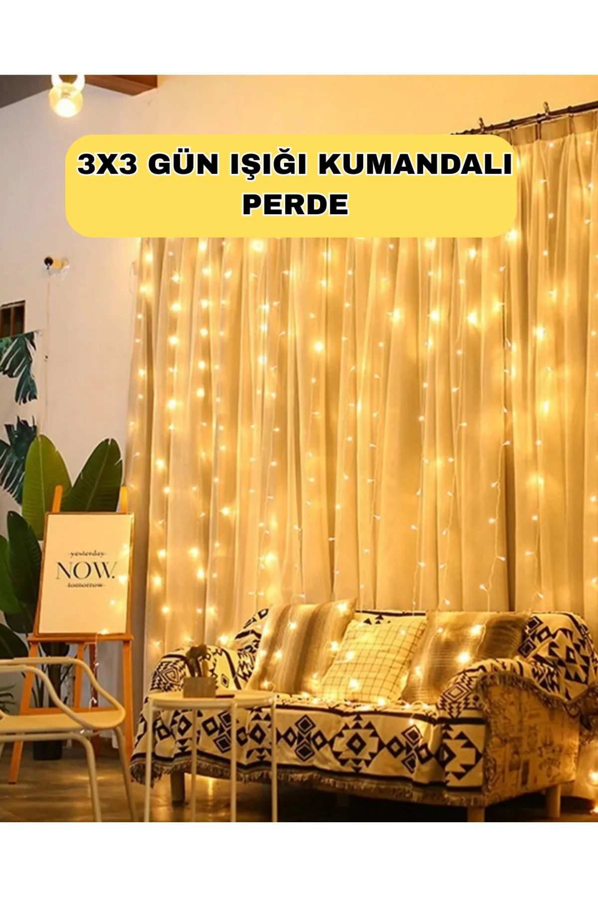 Zaman Ayarlı 8 Modlu Günışığı Perde Led Işık Usb Çalışma