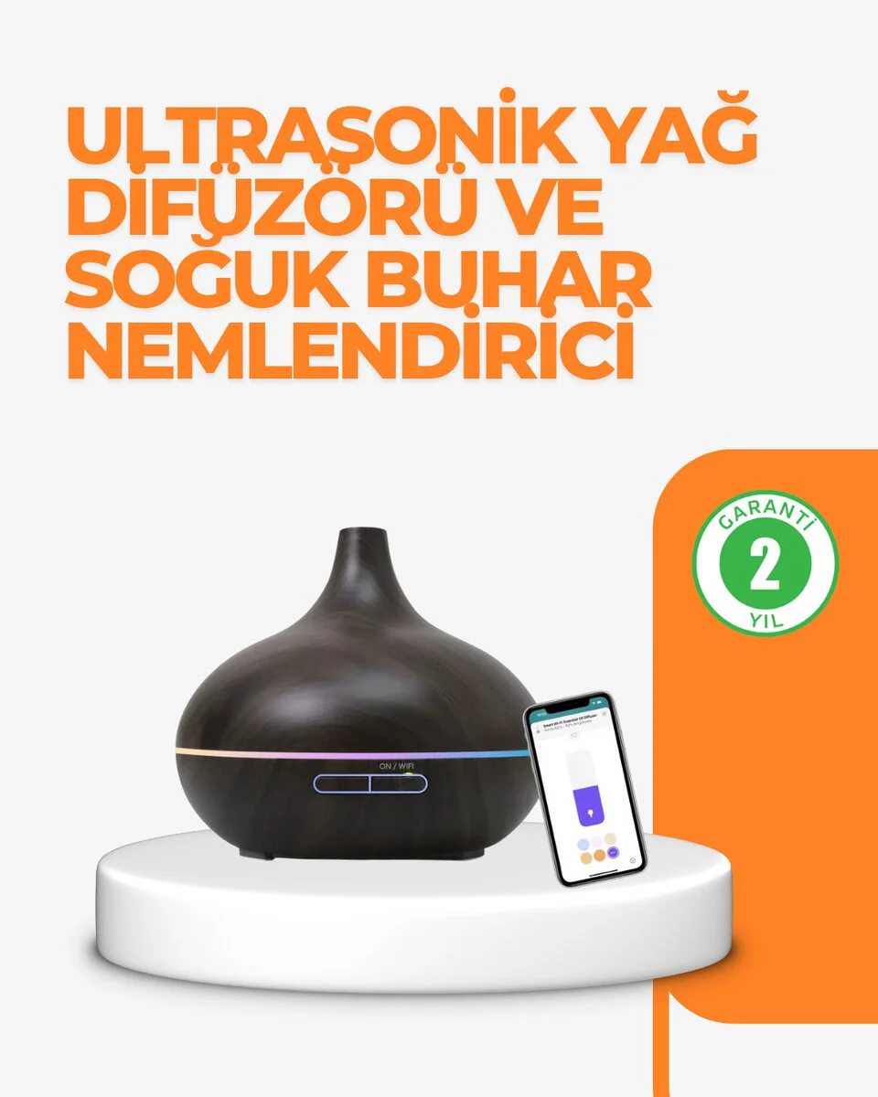 Zaman Ayarlı ve Otomatik Kapanma Özellikli Buhar Makinesi - 550ml Ultrasonik Hava Nemlendirici