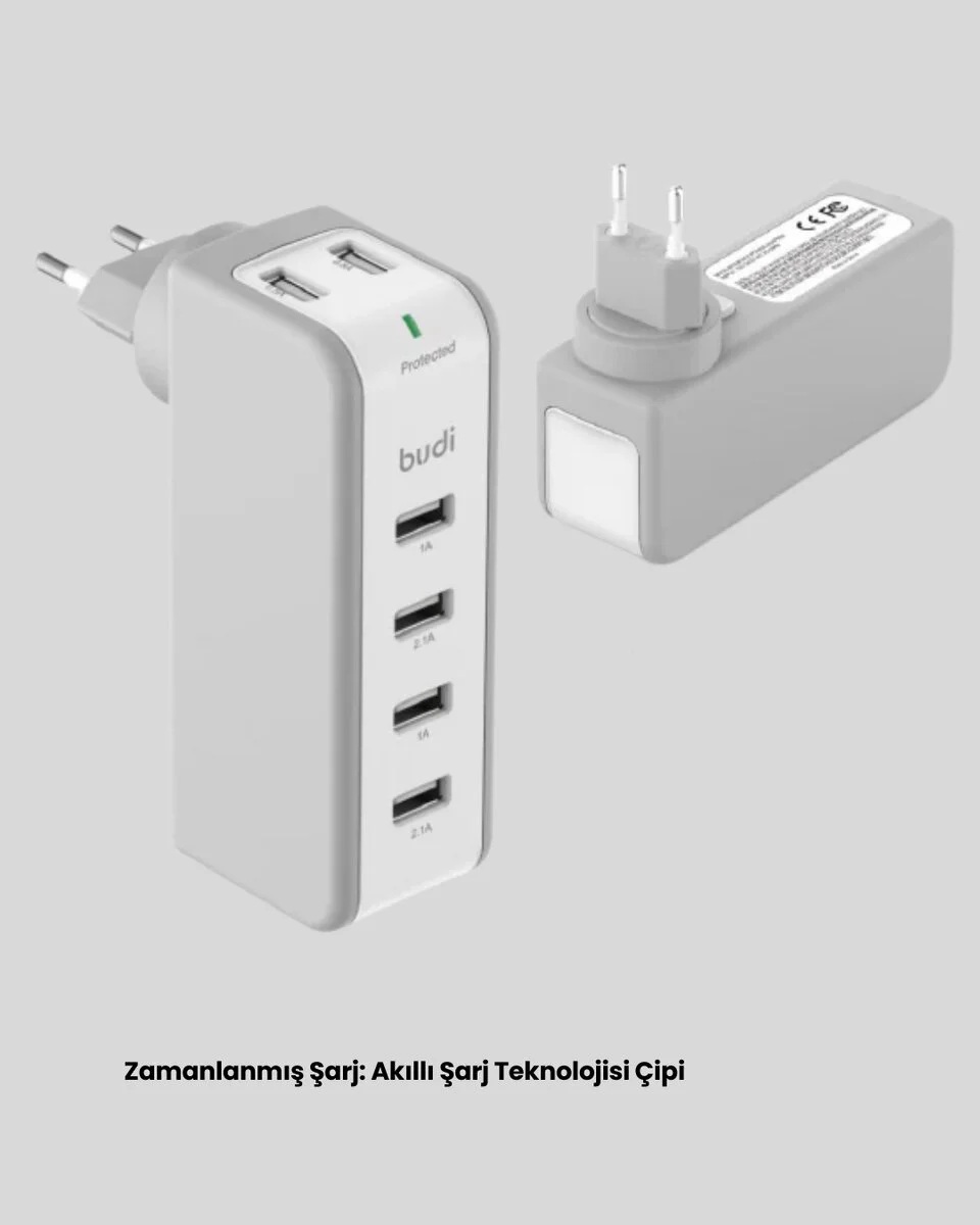 Zaman Kontrollü Çoklu Şarj Cihazı 30W - Ev ve Ofis İçin Enerji Tasarrufu