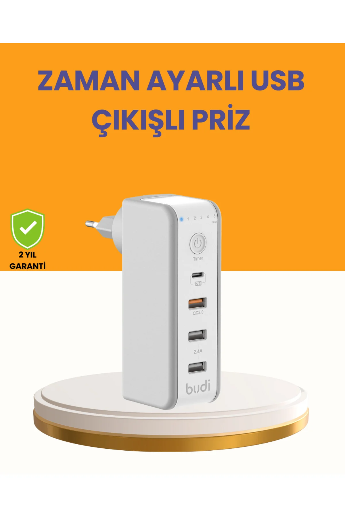Zaman Kontrollü Şarj Cihazı 30W Hızlı Şarj ve Çoklu USB Çıkışı