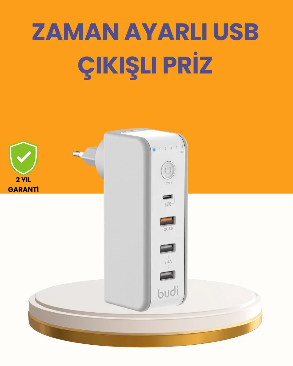 Zaman Kontrollü Şarj Cihazı 30W Hızlı Şarj ve Çoklu USB Çıkışı - Batarya Sağlığı İçin Mükemmel Çözüm