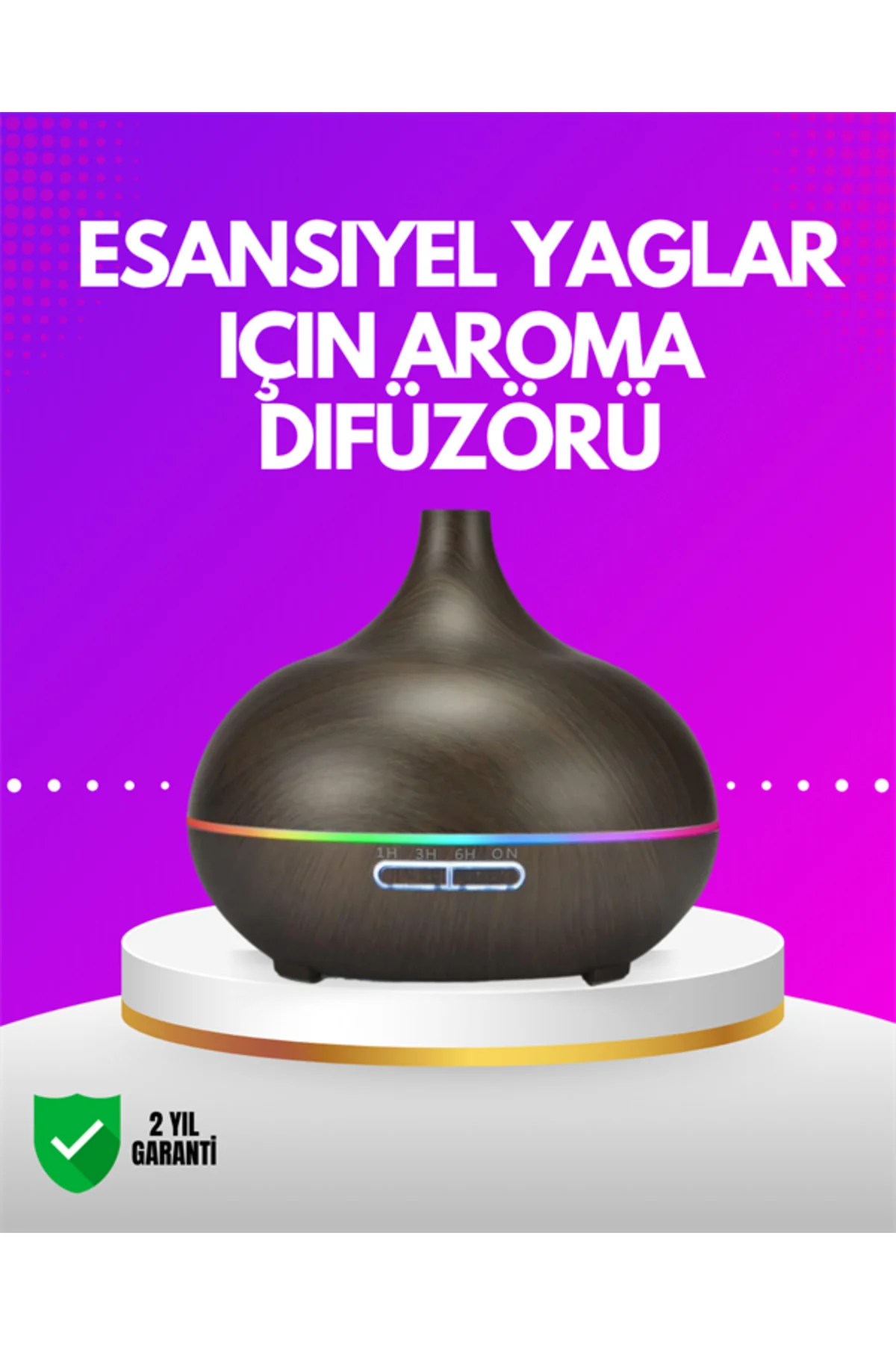 Zamanlayıcılı ve Otomatik Kapanmalı Aromaterapi Nemlendirici Difü