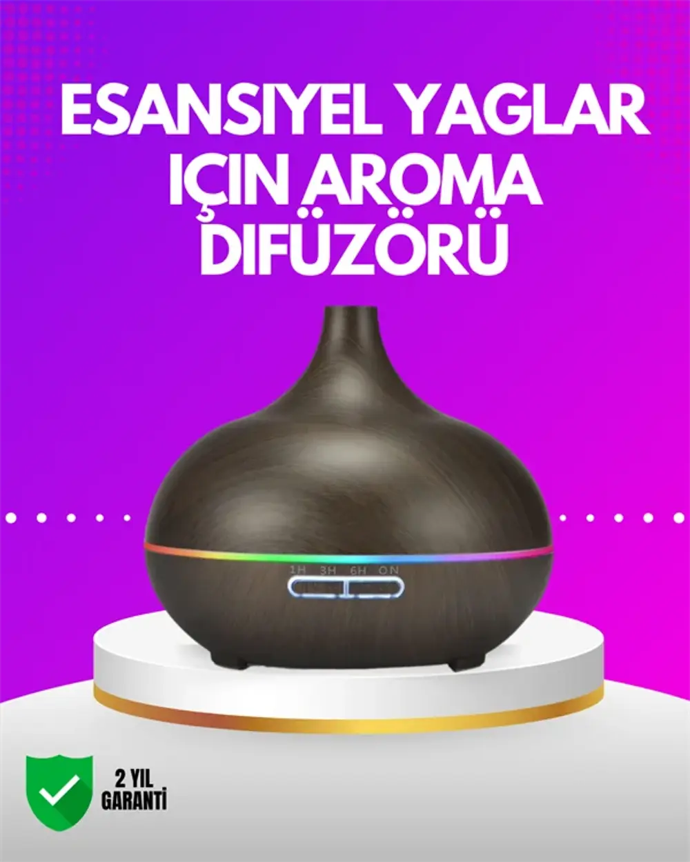 Zamanlayıcılı ve Otomatik Kapanmalı Aromaterapi Nemlendirici Difü