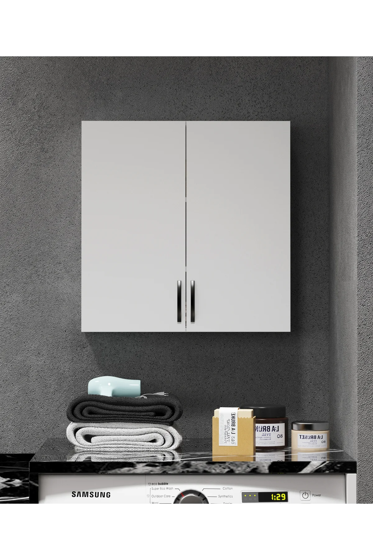 Zambak Çamaşır Makinası Üst Dolabı Ve Banyo Dolabı