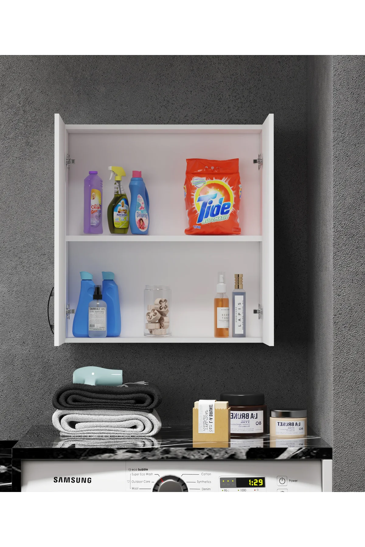 Zambak Çamaşır Makinası Üst Dolabı Ve Banyo Dolabı