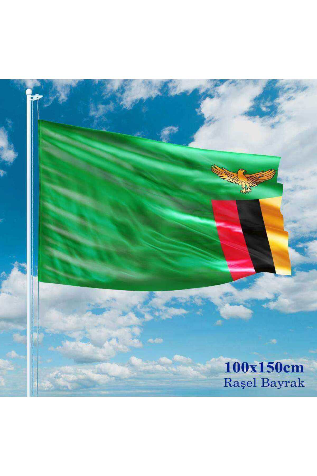 Zambiya Bayrağı - 100x150 cm (1 metre x 1,5 metre) - Raşel Kumaş
