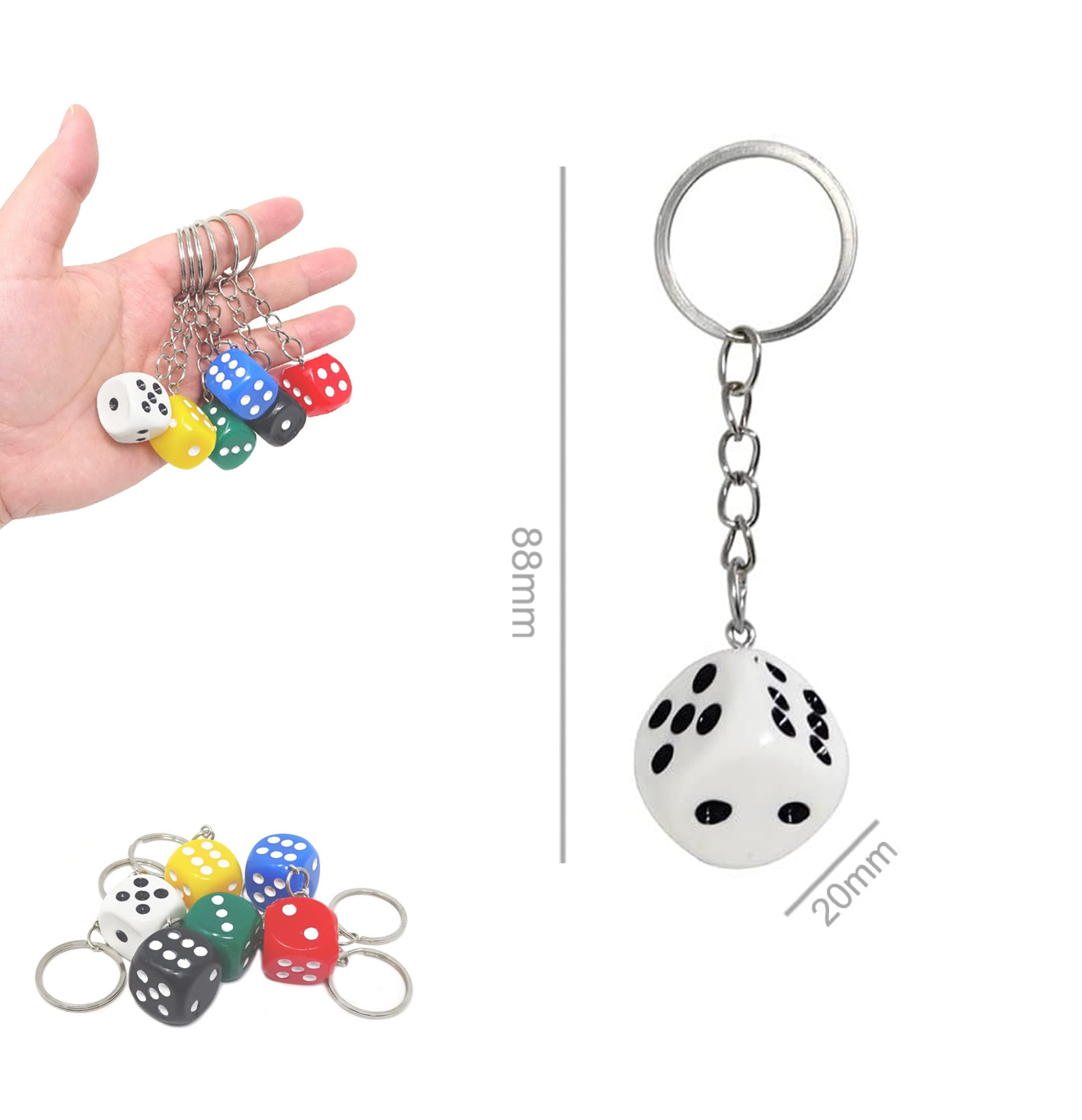 Limmy Zar Anahtarlık 1 Adet Araba Çanta Süs Anahtarlık - Beyaz