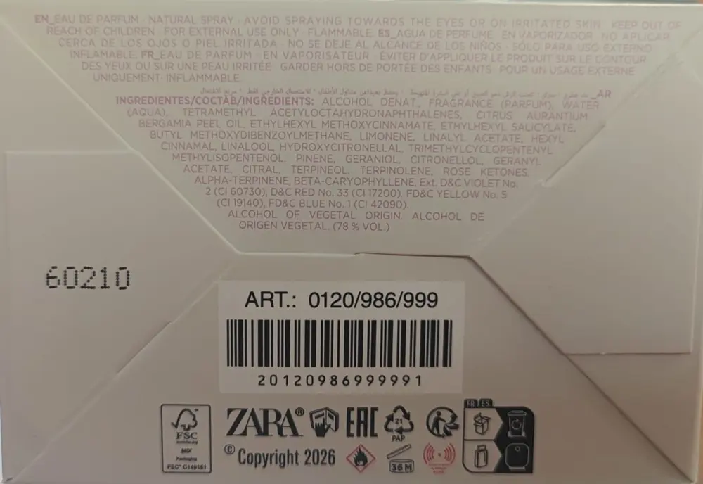 ZARA JUICY INFUSION EDP 100ML (3.4 FL.OZ).