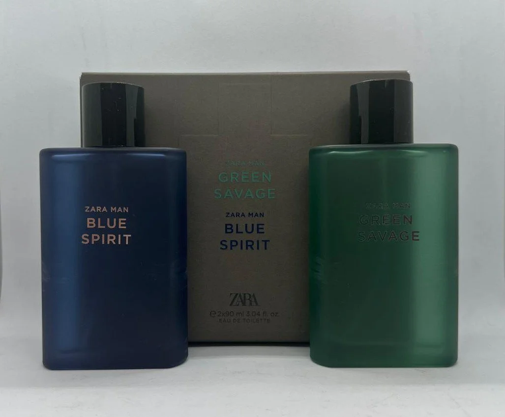 ZARA MAN GREEN SAVAGE + ZARA MAN BLUE  EAU DE TOILETTE 2X 90 ML - Görsel 2