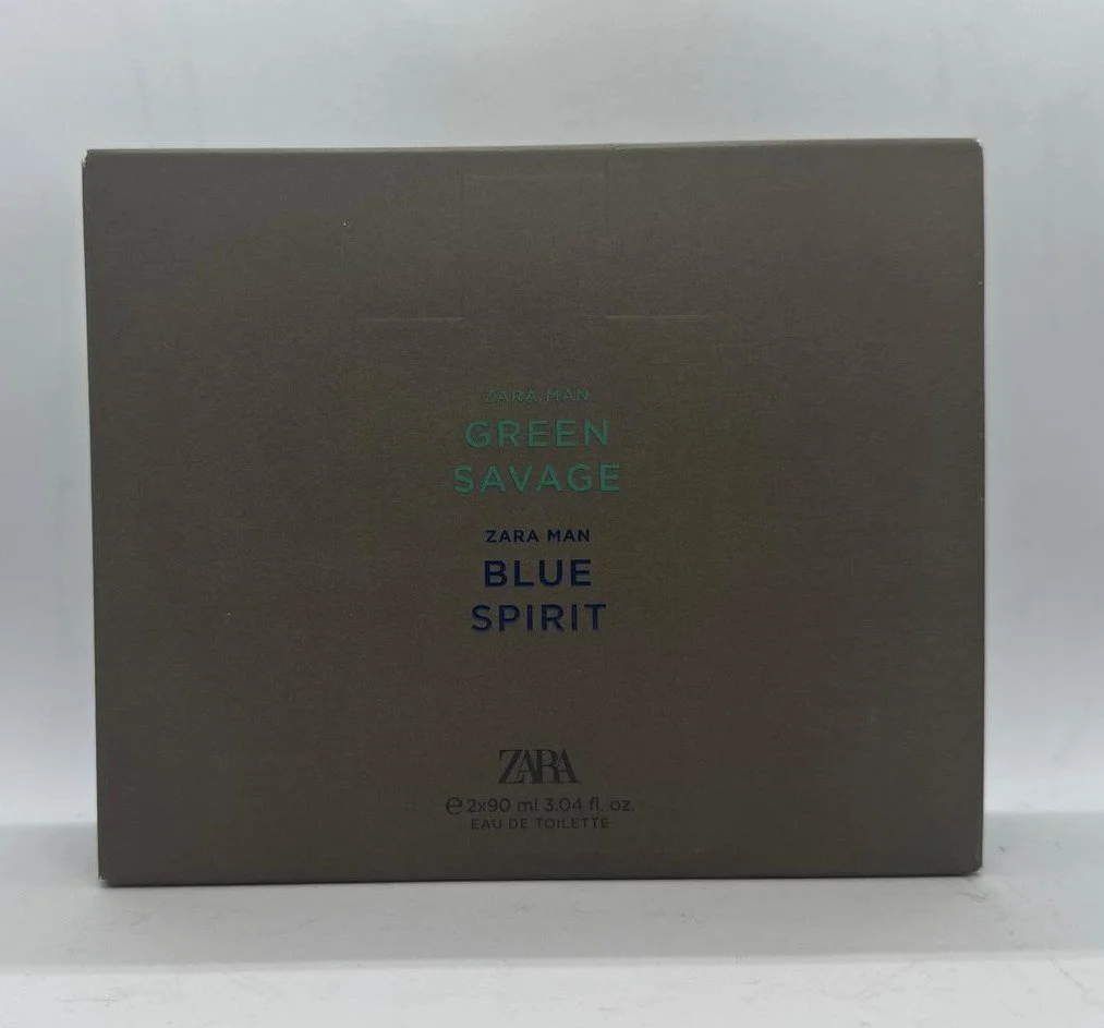 ZARA MAN GREEN SAVAGE + ZARA MAN BLUE  EAU DE TOILETTE 2X 90 ML - Görsel 3