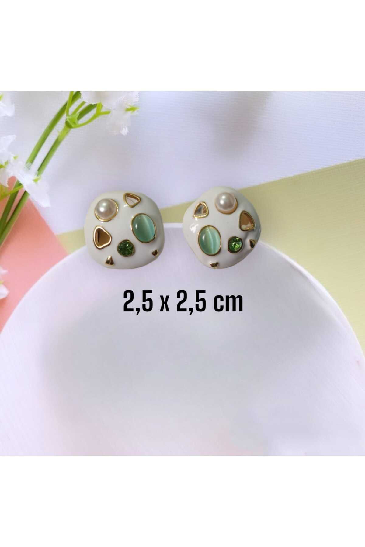 Bijuteri Küpe Zara Trend Taşlı Küpe