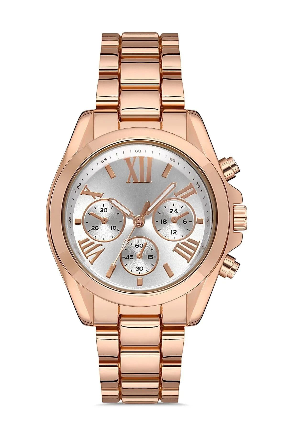 Yusuftex Zarif Ve Şik Özel Tasarim Roma Rakam Detayli Metal Kol Saati (Ros