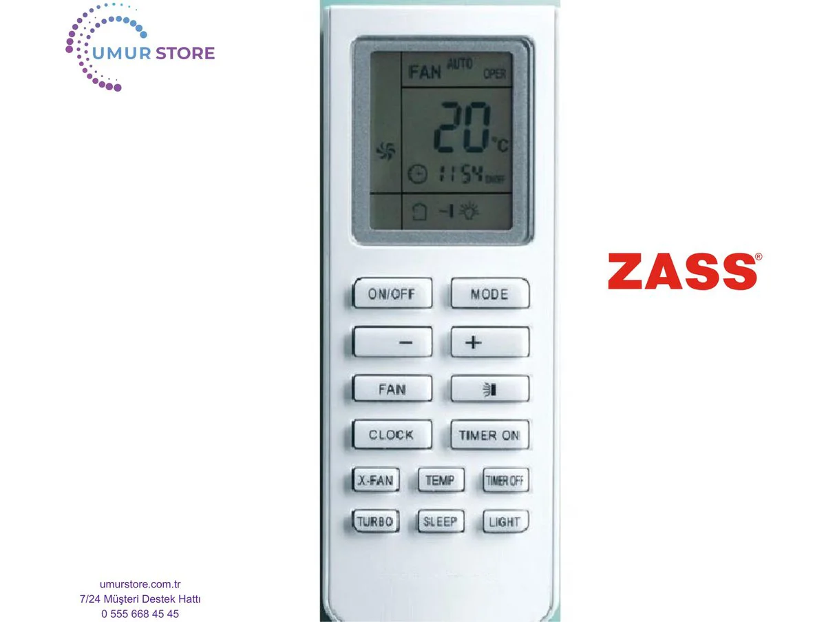 Zass ZS12-0914 Duvar Tipi Split Klima Kumandası