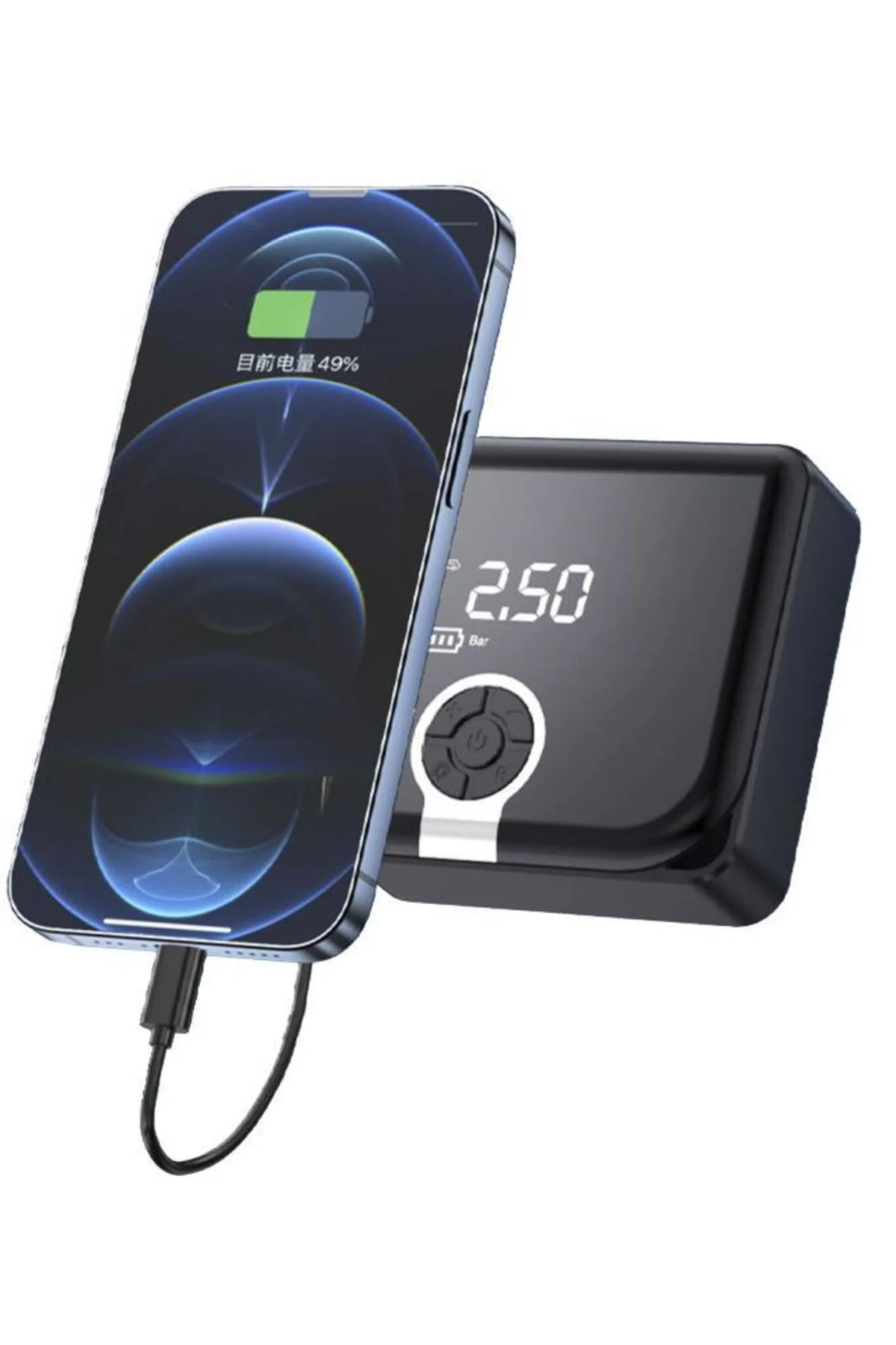 ZC-001 Taşınabilir Akıllı Dijital Ekranlı Araç Hava Kompresörü Si