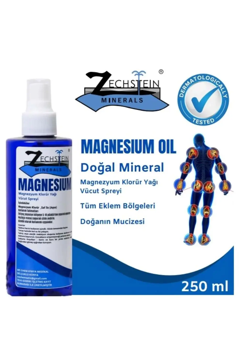 Zechstein Magnezyum Yağı 250 ml – , Kramp, Için Saf Sprey